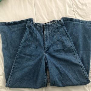 F21 Super High Wasted Wide Leg Jeans